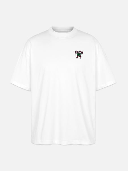Weihnachtssüßigkeiten bestickt - Stanley/Stella Oversized Unisex Bio T-Shirt Blaster 2.0 - Weiß