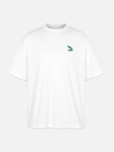 Tannenzweige bestickt - Stanley/Stella Oversized Unisex Bio T-Shirt Blaster 2.0 - Weiß