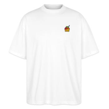 Eis - Stanley/Stella Oversized Unisex Bio T-Shirt Blaster 2.0 - Weiß - Vorne - Alina (178cm) & Michal (187cm)