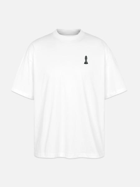 Schachfigur bestickt - Stanley/Stella Oversized Unisex Bio T-Shirt Blaster 2.0 - Weiß