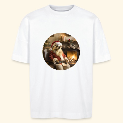 Weihnachtsmannfaultier vor Kamin - Stanley/Stella Unisex Oversize Bio-T-Shirt BLASTER