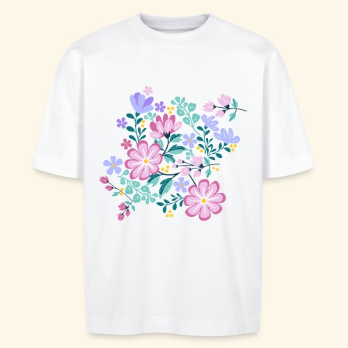 Pink and Purple FLOWERS - Stanley/Stella Camiseta ecológica oversize unisex BLASTER
