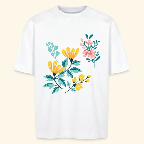 Yellow and Pink FLOWERS - Stanley/Stella Camiseta ecológica oversize unisex BLASTER
