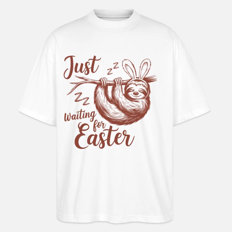 Just Waiting For Easter - Stanley/Stella Oversized Unisex Organic T-shirt Blaster 2.0 - white