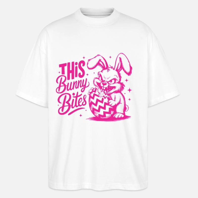 This Bunny Bites - Stanley/Stella Oversized Unisex Bio T-Shirt Blaster 2.0 - Weiß
