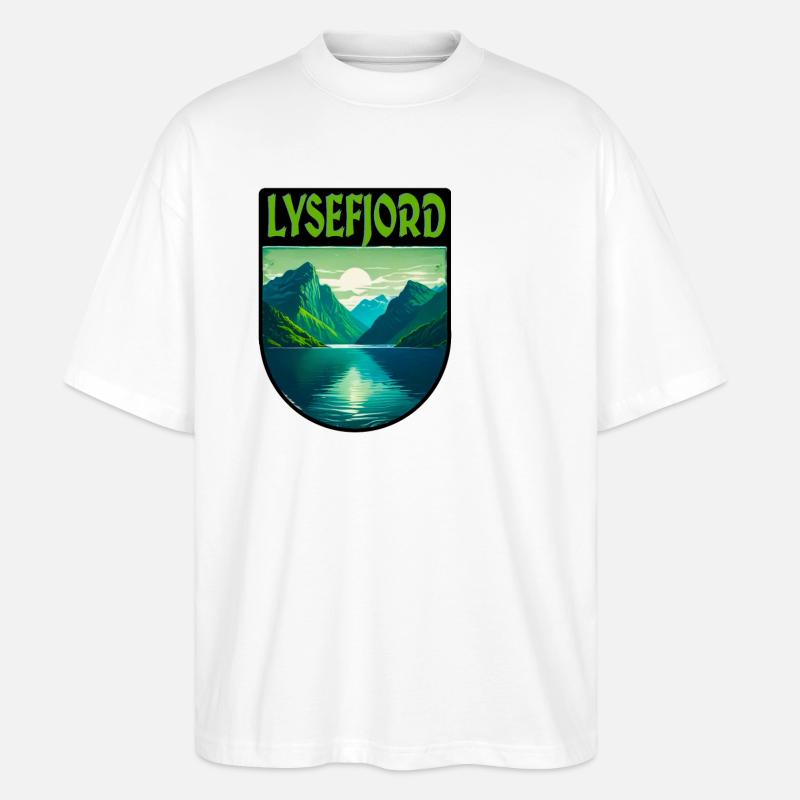Lysefjord Norwegen - Stanley/Stella Oversized Unisex Bio T-Shirt Blaster 2.0 - Weiß