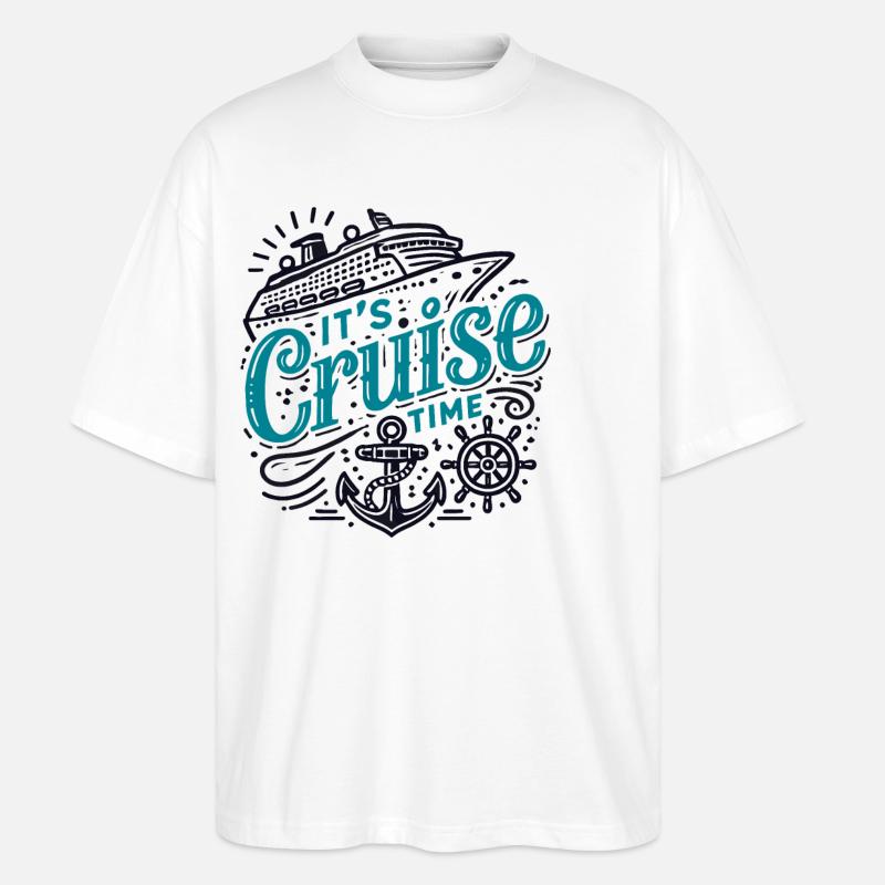 Croisière Croisière Croisière Vacances - T-shirt bio Blaster 2.0 coupe oversize Stanley/Stella Unisexe - blanc