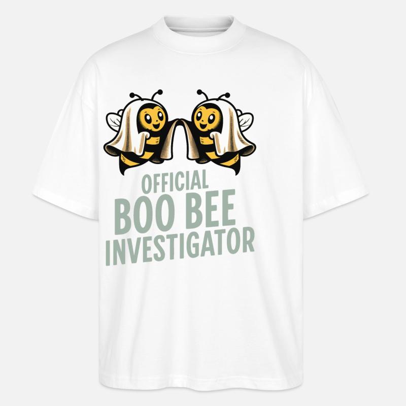 Offizieller Bienen Untersucher Lustiger Spruch - Stanley/Stella Oversized Unisex Bio T-Shirt Blaster 2.0 - Weiß