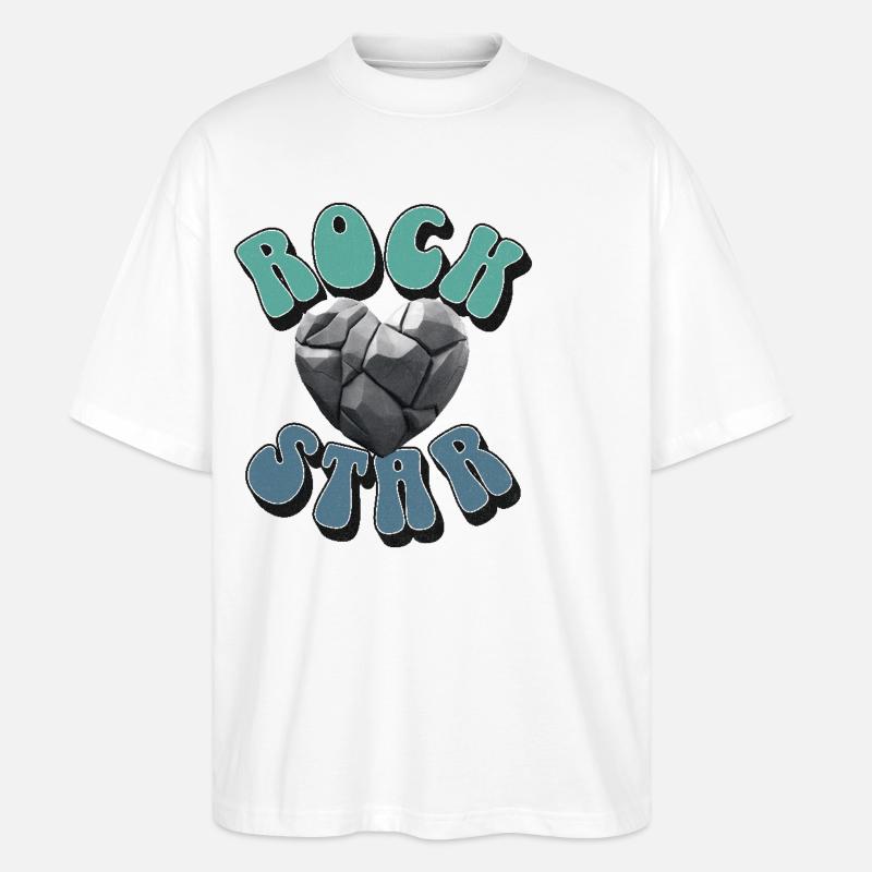 Steine - Stanley/Stella Oversized Unisex Bio T-Shirt Blaster 2.0 - Weiß