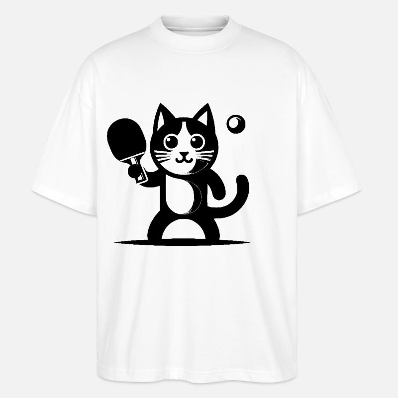 Chat de ping-pong - T-shirt bio Blaster 2.0 coupe oversize Stanley/Stella Unisexe - blanc