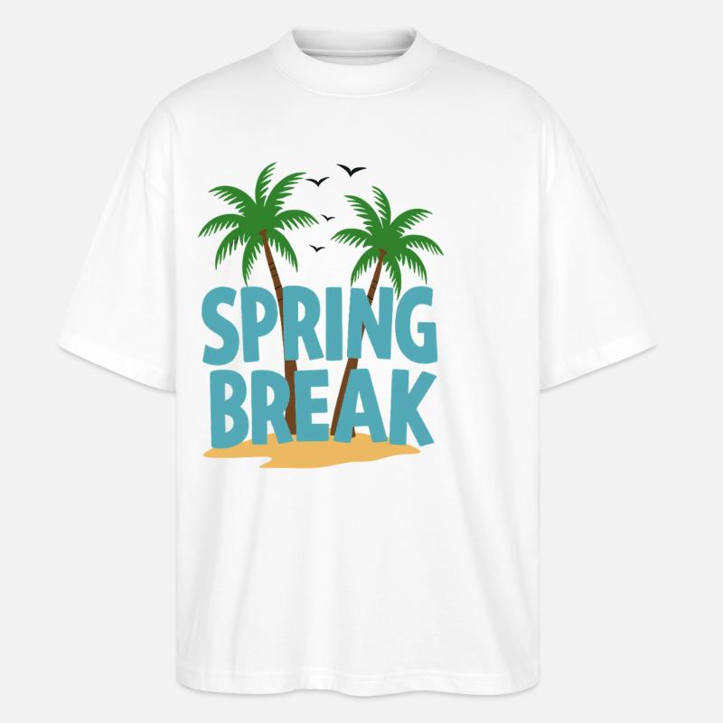 Spring Break Palmen Strand - Stanley/Stella Oversized Unisex Bio T-Shirt Blaster 2.0 - Weiß