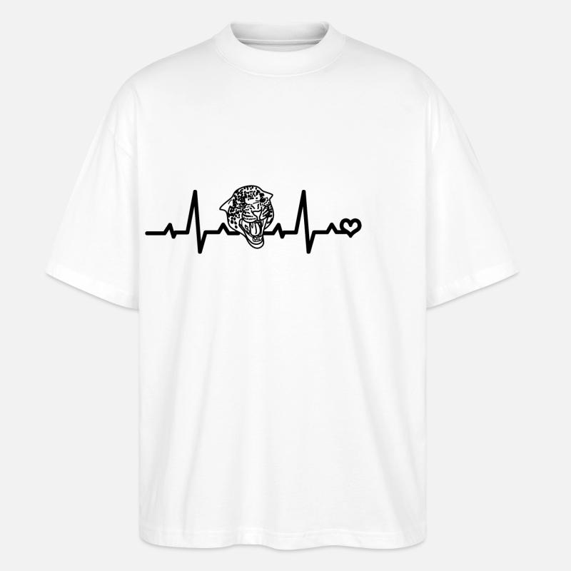 Jaguar Herzfrequenz - Stanley/Stella Oversized Unisex Bio T-Shirt Blaster 2.0 - Weiß