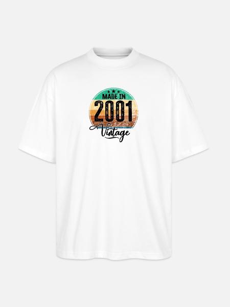 Vintage Made in 2001 Year of birth 2001 Birthday - Stanley/Stella Oversized Unisex Organic T-shirt Blaster 2.0 - white