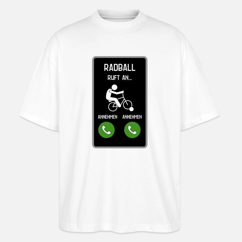 Radball ruft an - Stanley/Stella Oversized Unisex Bio T-Shirt Blaster 2.0 - Weiß