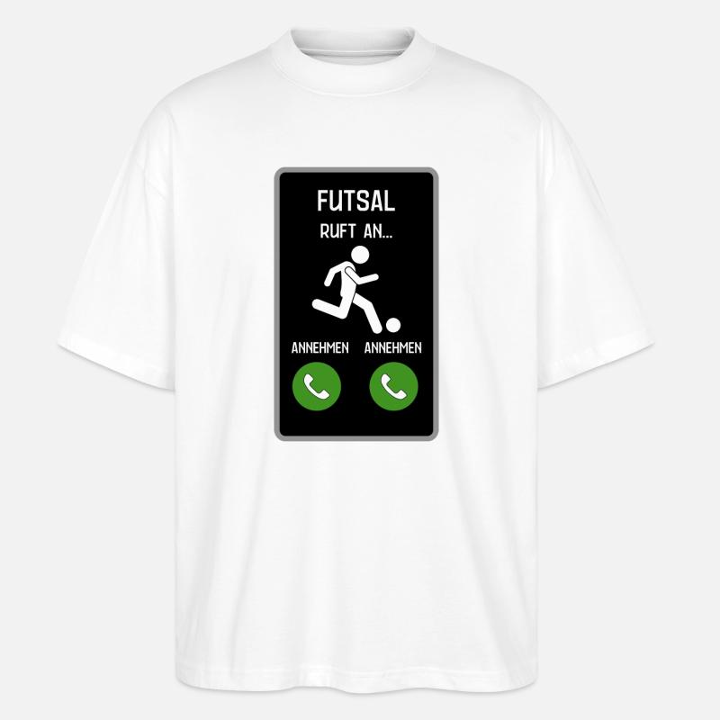 Futsal ruft an - Stanley/Stella Oversized Unisex Bio T-Shirt Blaster 2.0 - Weiß
