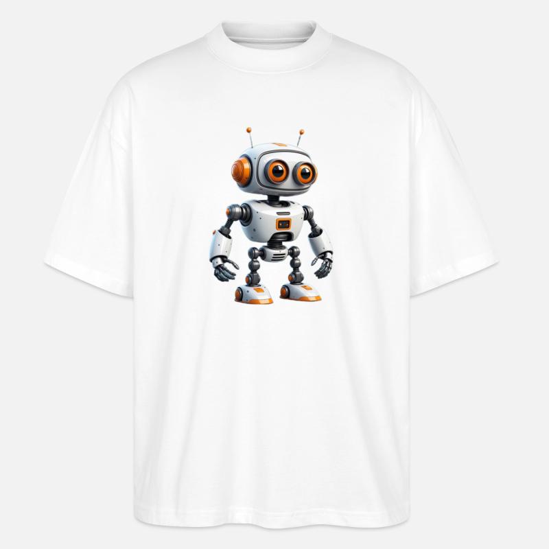 Kleiner Robo-Entdecker - Stanley/Stella Oversized Unisex Bio T-Shirt Blaster 2.0 - Weiß