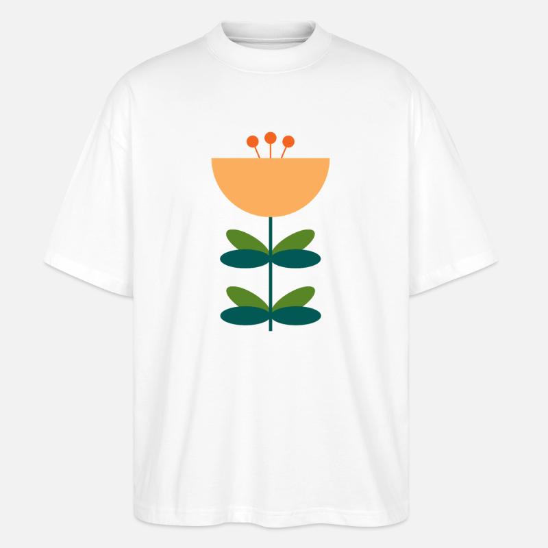 Conception d’illustration de fleur abstraite - T-shirt bio Blaster 2.0 coupe oversize Stanley/Stella Unisexe - blanc