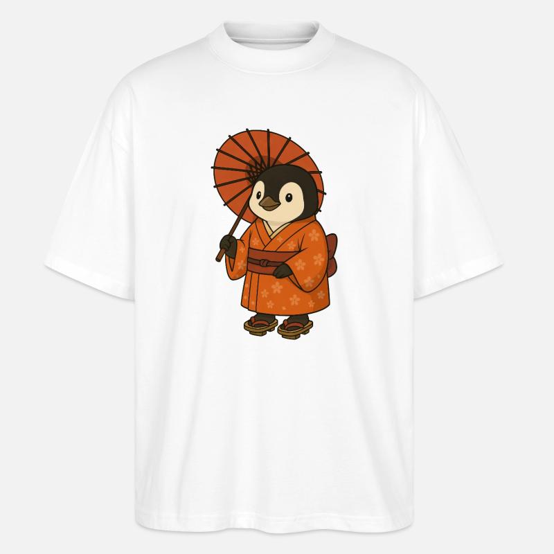 Mignon Pingouin Japon Anime Tradition - T-shirt bio Blaster 2.0 coupe oversize Stanley/Stella Unisexe - blanc