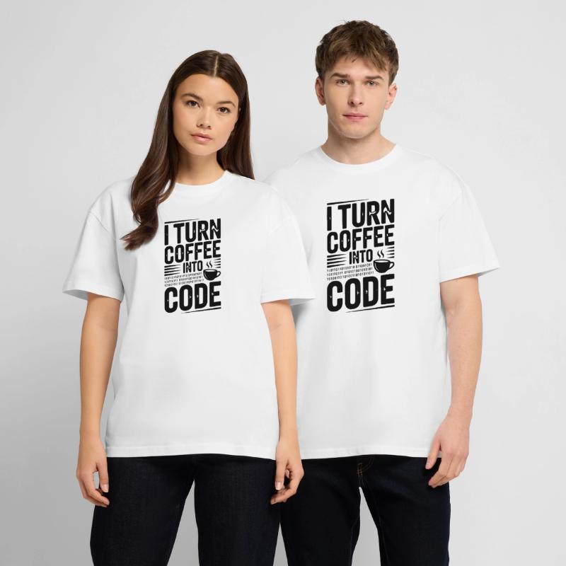 Je transforme le café en code T-shirt bio Blaster 2.0 coupe oversize Stanley/Stella Unisexe