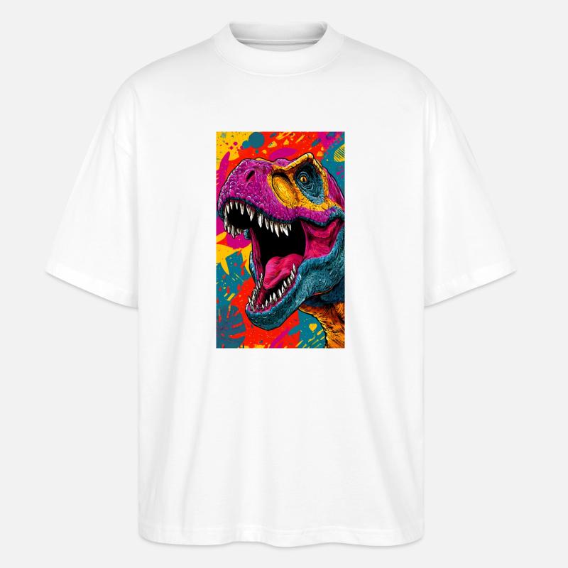 Dinosaurier - Stanley/Stella Oversized Unisex Bio T-Shirt Blaster 2.0 - Weiß