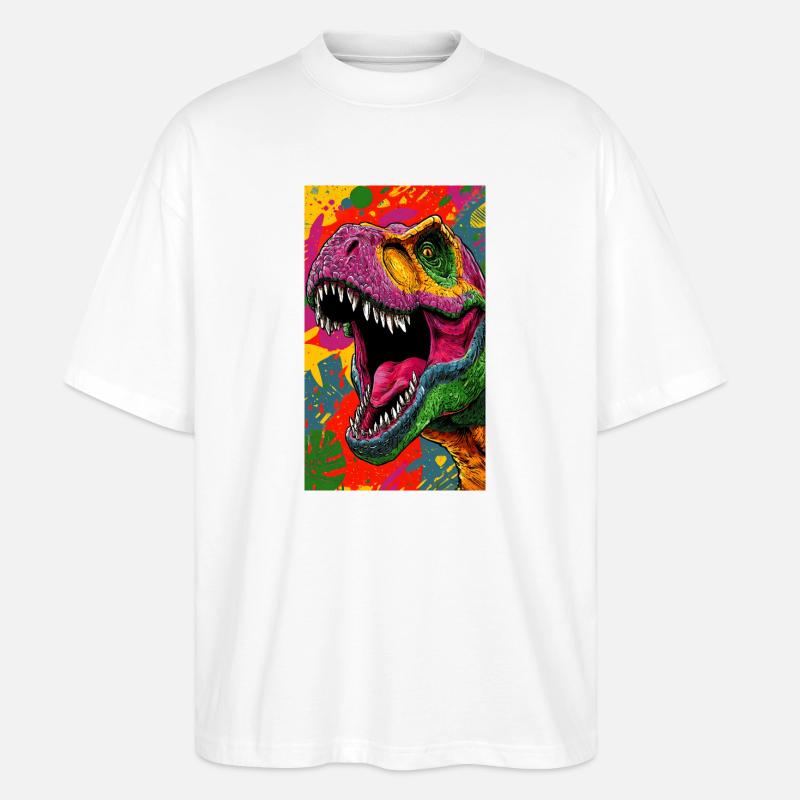 Dinosaurier - Stanley/Stella Oversized Unisex Bio T-Shirt Blaster 2.0 - Weiß