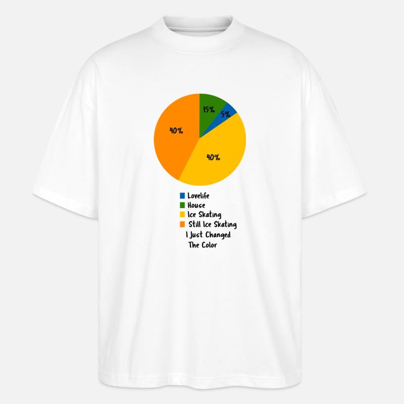 Eislauf-Leben Pie-Chart Eiskunstläufer - Stanley/Stella Oversized Unisex Bio T-Shirt Blaster 2.0 - Weiß