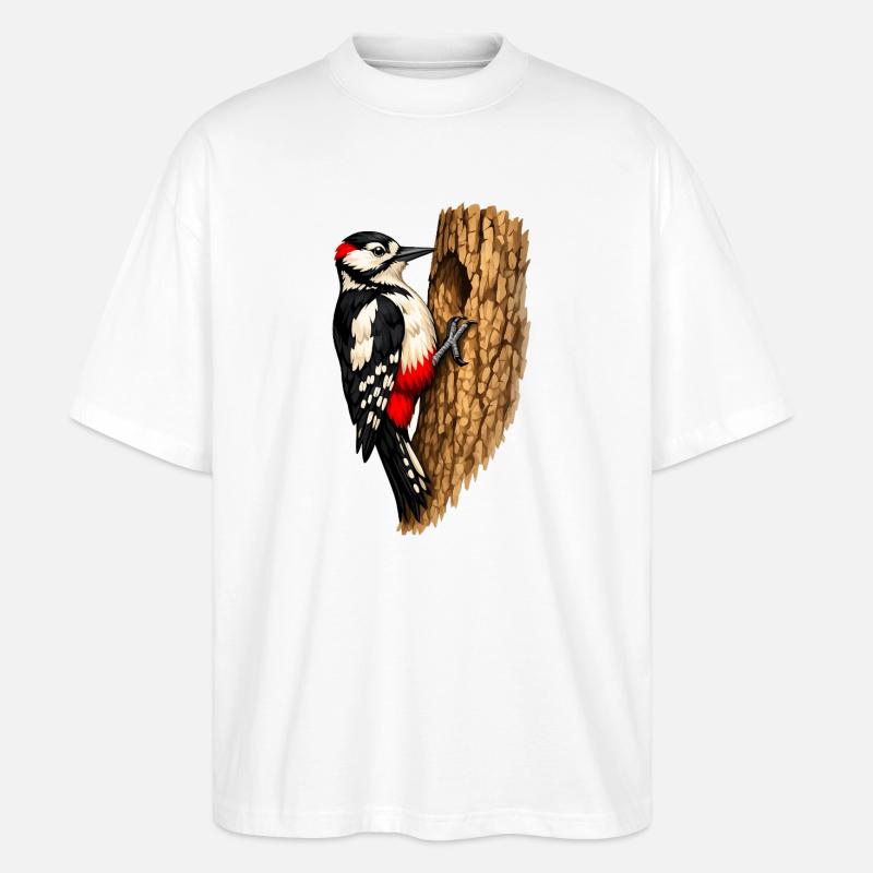 Pic dans un arbre - T-shirt bio Blaster 2.0 coupe oversize Stanley/Stella Unisexe - blanc