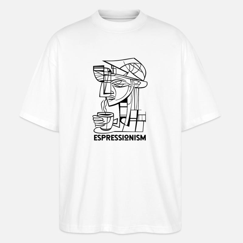 Espressionnisme - Espresso - Boire du café - T-shirt bio Blaster 2.0 coupe oversize Stanley/Stella Unisexe - blanc
