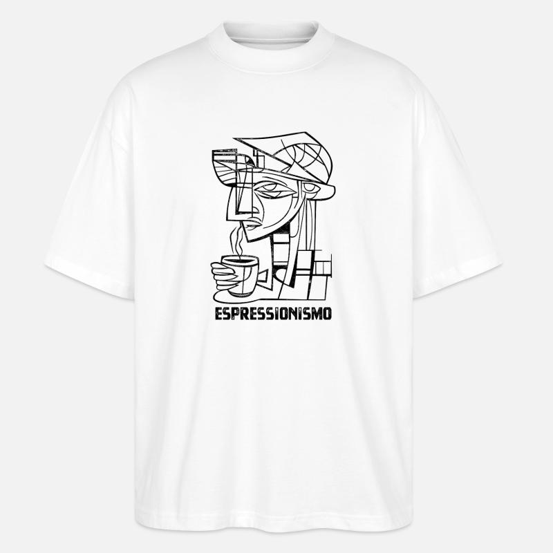 Espressionism - Espresso - Drinking Coffee - Stanley/Stella Oversized Unisex Organic T-shirt Blaster 2.0 - white