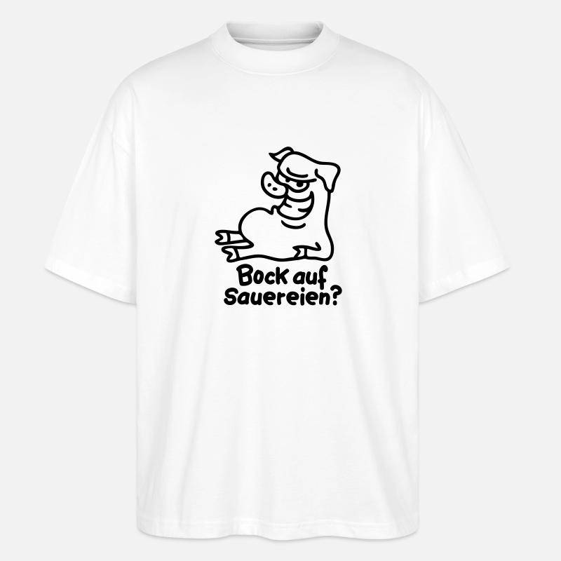 Bock on smut - line - Stanley/Stella Oversized Unisex Organic T-shirt Blaster 2.0 - white