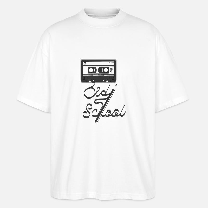 Kassette schwarz - 80s - Stanley/Stella Oversized Unisex Bio T-Shirt Blaster 2.0 - Weiß