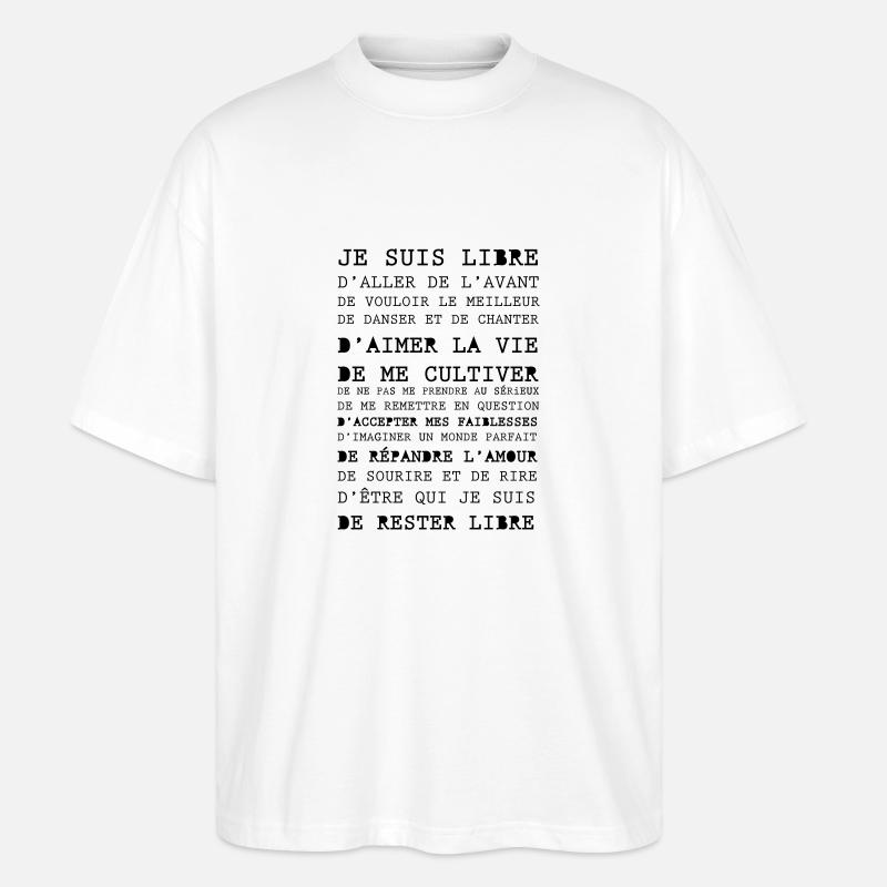 Je suis libre - T-shirt bio Blaster 2.0 coupe oversize Stanley/Stella Unisexe - blanc