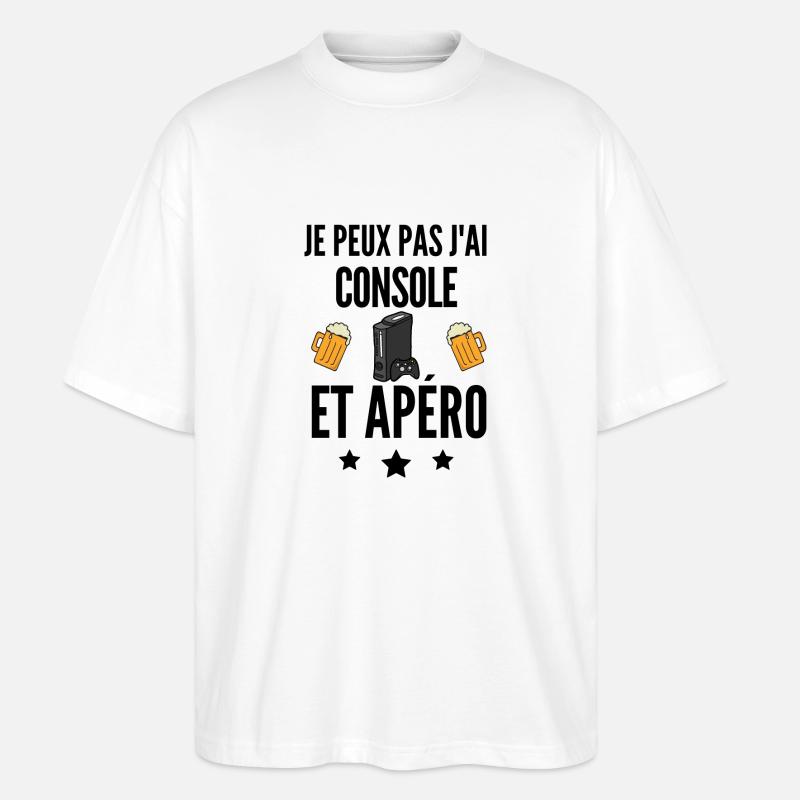 Console & Apéro : Mon Programme - T-shirt bio Blaster 2.0 coupe oversize Stanley/Stella Unisexe - blanc
