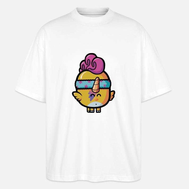 Licorne Poussin - T-shirt bio Blaster 2.0 coupe oversize Stanley/Stella Unisexe - blanc