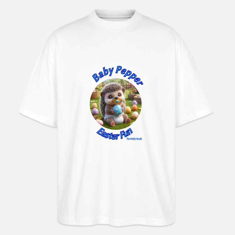 Baby Pepper Pricly Easter Fun - Stanley/Stella Oversized Unisex Bio T-Shirt Blaster 2.0 - Weiß