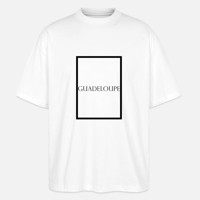 Guadeloupe, schlichter Statement Schriftzug - Stanley/Stella Oversized Unisex Bio T-Shirt Blaster 2.0 - Weiß