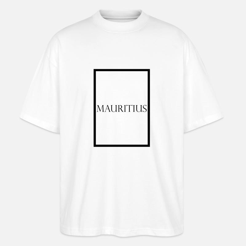 Mauritius, schlichter Statement Schriftzug, - Stanley/Stella Oversized Unisex Bio T-Shirt Blaster 2.0 - Weiß