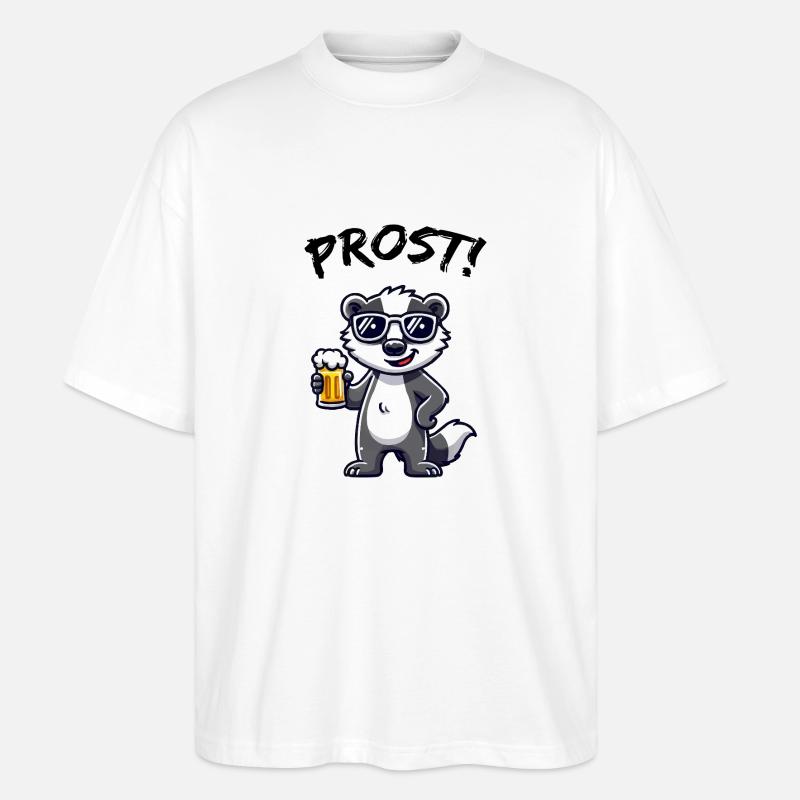 dachs bier prost - Stanley/Stella Oversized Unisex Bio T-Shirt Blaster 2.0 - Weiß