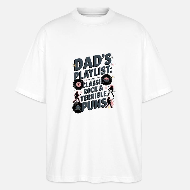 Dad's Playlist - Stanley/Stella Oversized Unisex Bio T-Shirt Blaster 2.0 - Weiß