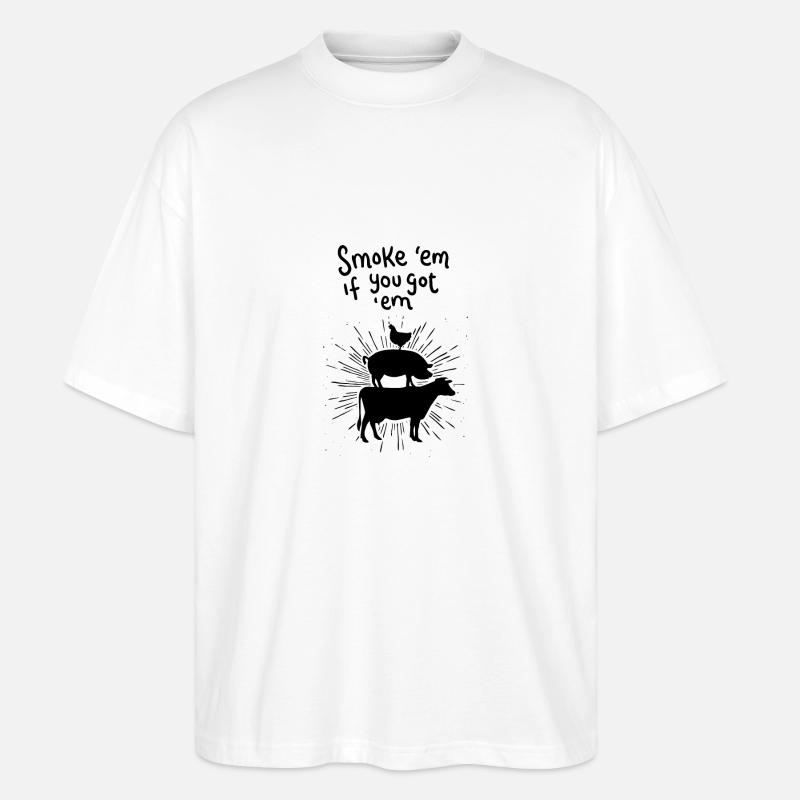 Lecker Fleisch - Stanley/Stella Oversized Unisex Bio T-Shirt Blaster 2.0 - Weiß