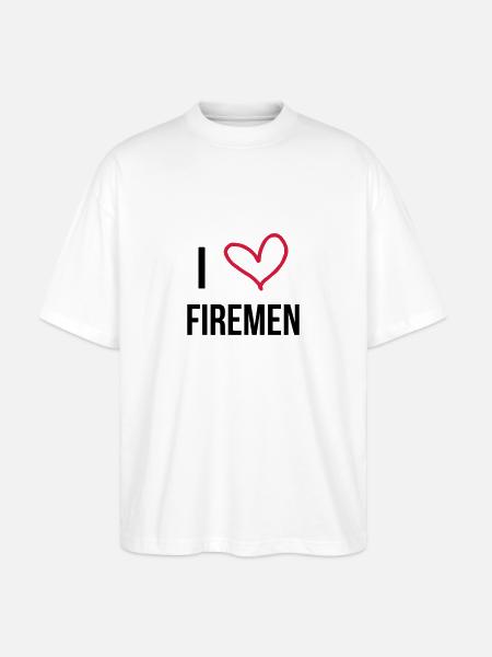 Firefighter / Fireman / Pompier / Feuerwehrmann - Stanley/Stella Oversized Unisex Organic T-shirt Blaster 2.0 - white