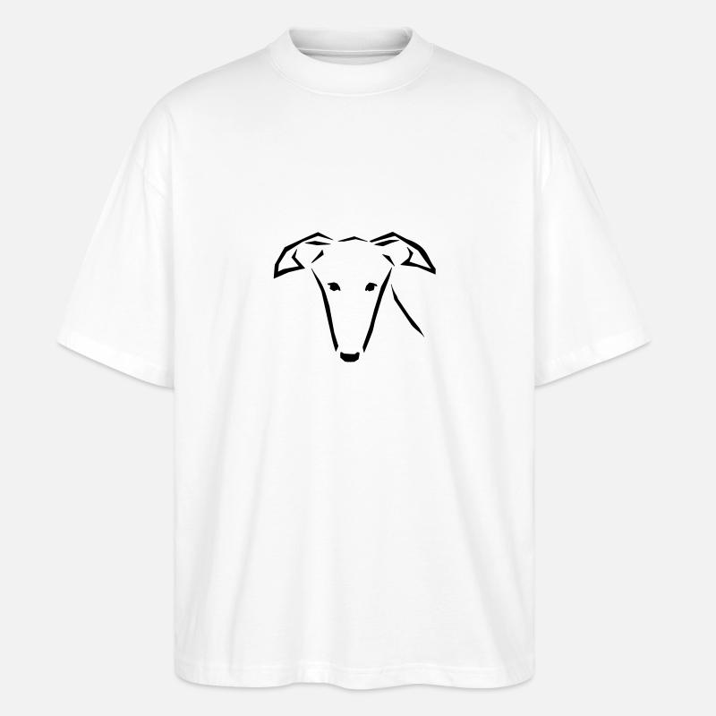 Tête de lévrier - T-shirt bio Blaster 2.0 coupe oversize Stanley/Stella Unisexe - blanc