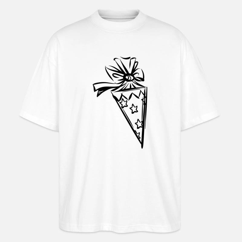 Schultüte Einschulung Sterne - Stanley/Stella Oversized Unisex Bio T-Shirt Blaster 2.0 - Weiß