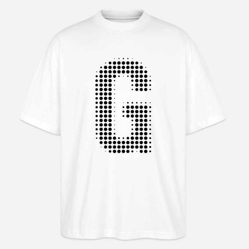 G Buchstabe Anfangsbuchstabe Punkte Geschenk - Stanley/Stella Oversized Unisex Bio T-Shirt Blaster 2.0 - Weiß