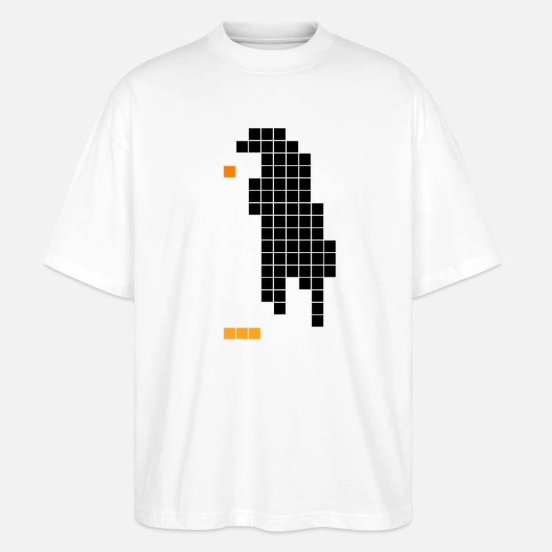 Pixel Pinguin – Retro Tier Design - Stanley/Stella Oversized Unisex Bio T-Shirt Blaster 2.0 - Weiß