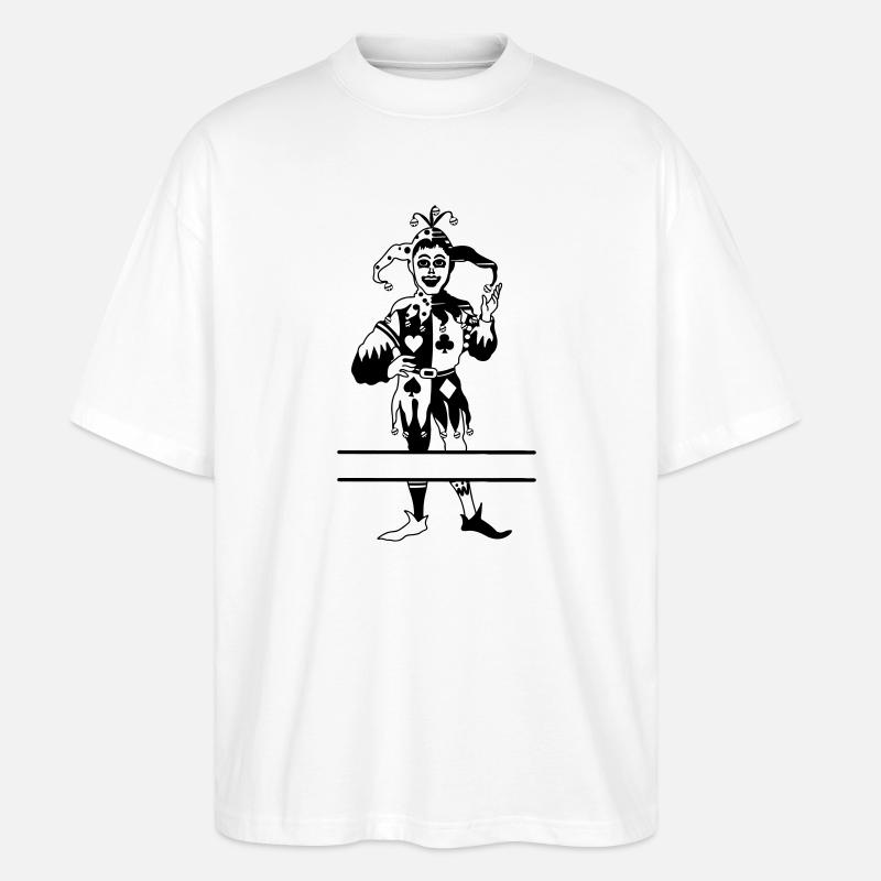 Spielkarten-Joker-Banner - Stanley/Stella Oversized Unisex Bio T-Shirt Blaster 2.0 - Weiß