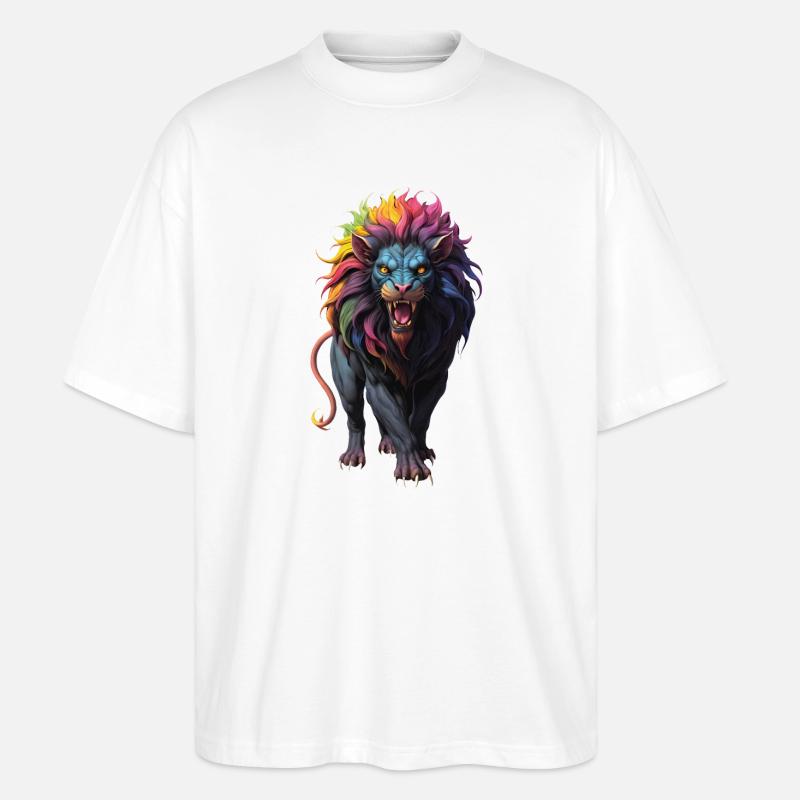 Lion Multicolore - T-shirt bio Blaster 2.0 coupe oversize Stanley/Stella Unisexe - blanc