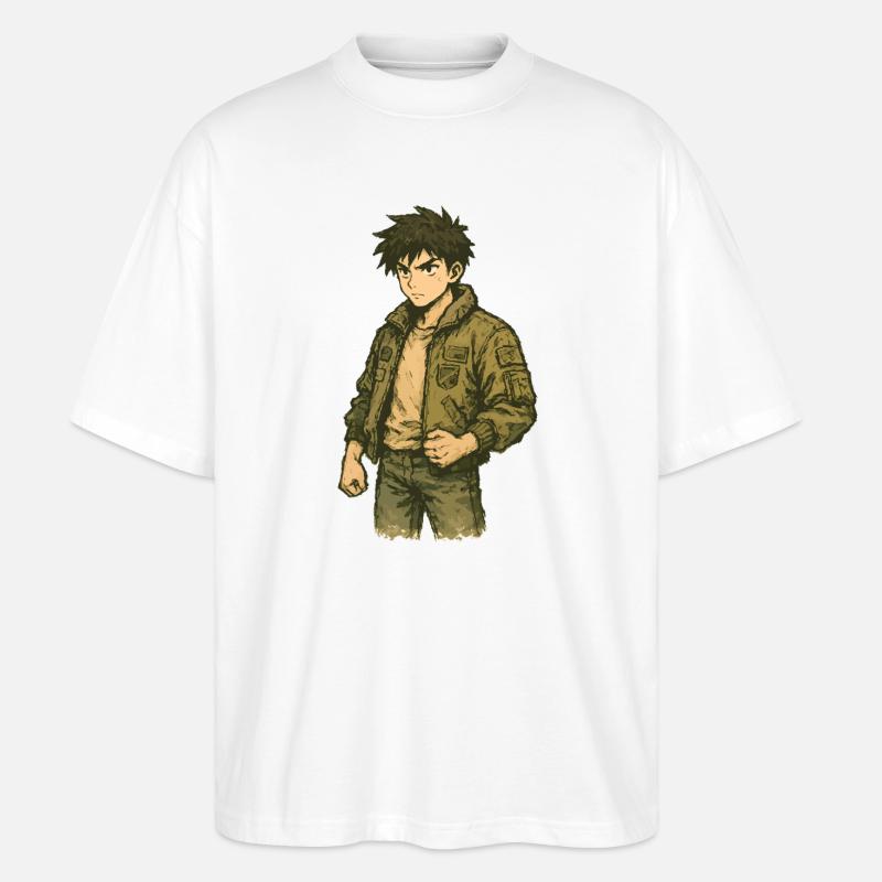 Olivgrüne Jacke Ranger - Stanley/Stella Oversized Unisex Bio T-Shirt Blaster 2.0 - Weiß