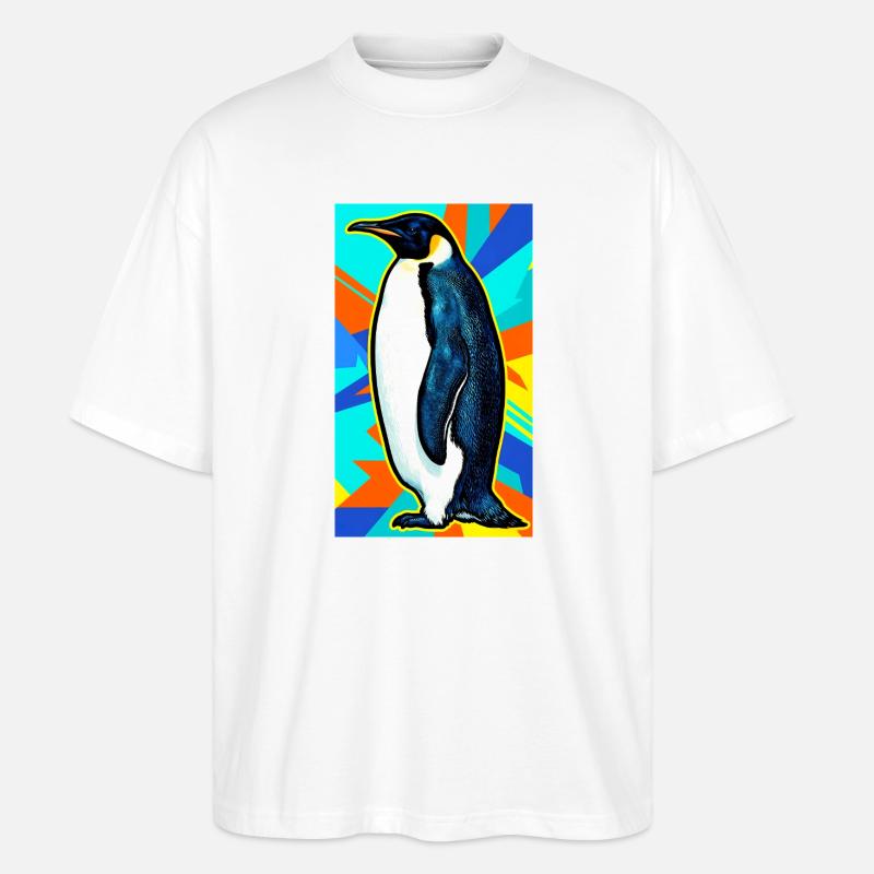Pinguin - Stanley/Stella Oversized Unisex Bio T-Shirt Blaster 2.0 - Weiß