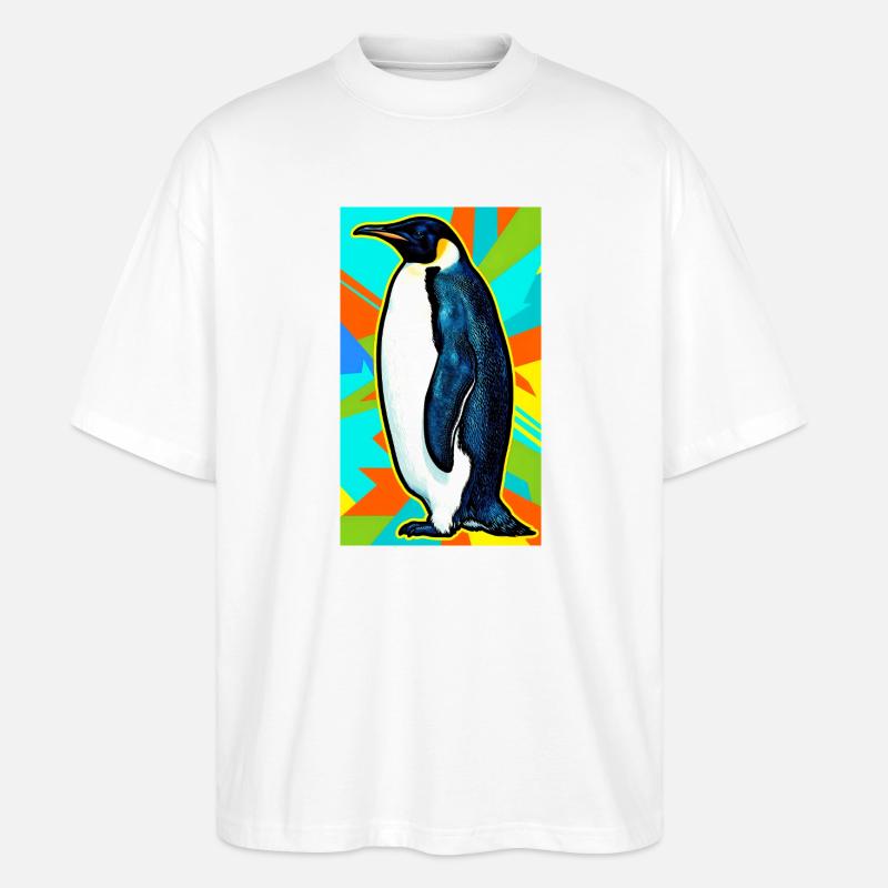 Pinguin - Stanley/Stella Oversized Unisex Bio T-Shirt Blaster 2.0 - Weiß